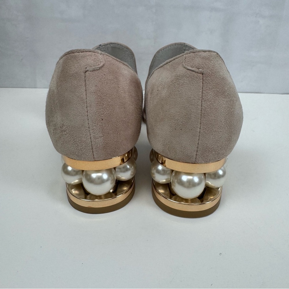 Jeffrey Campbell 'Civil' Pearly Heeled d'Orsay Loafers Pink Suede‎ 6 NWOT - Picture 5 of 10